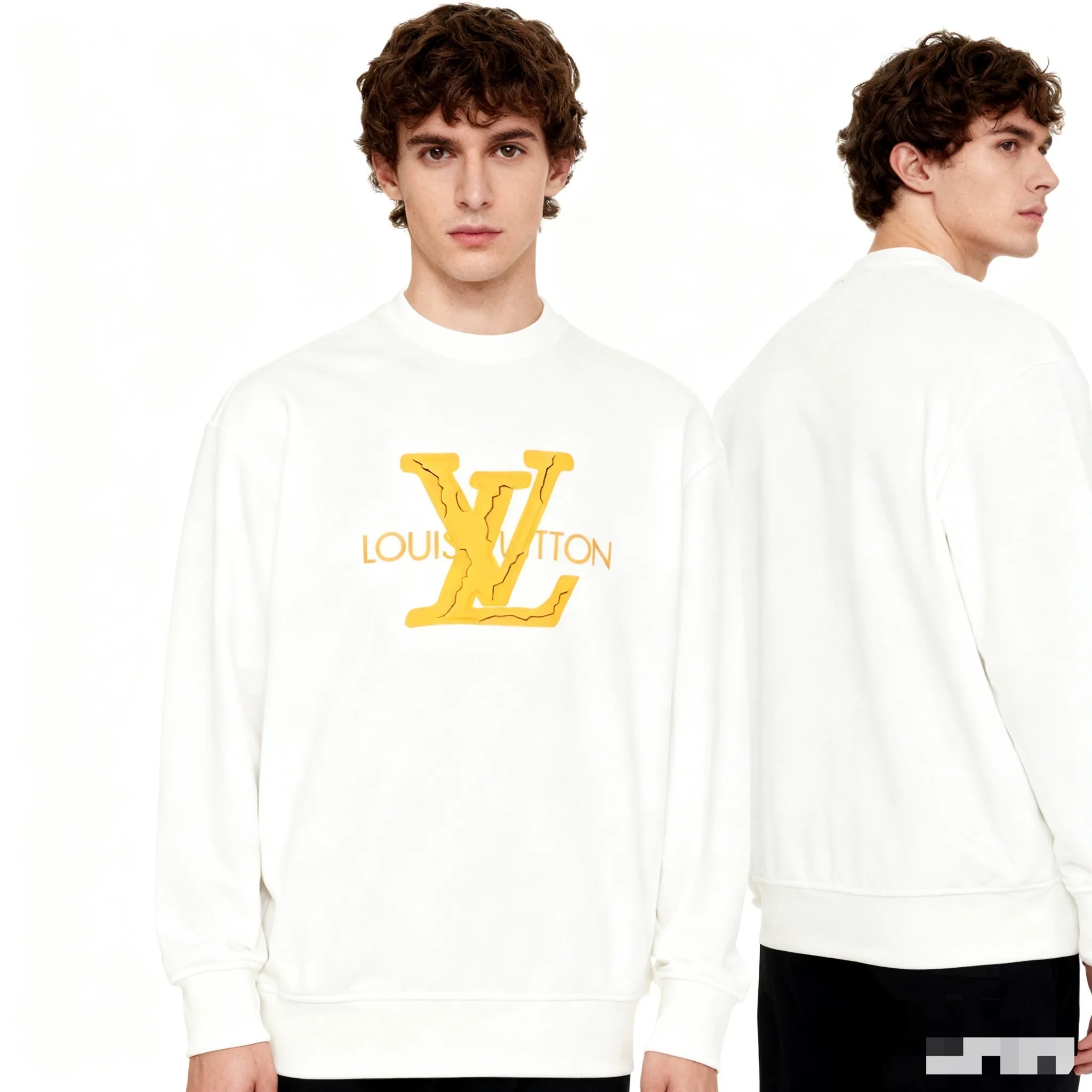 Louis Vuitton/Louis Vuitton 25Fw three-dimensional logo print crew neck sweatshirt
